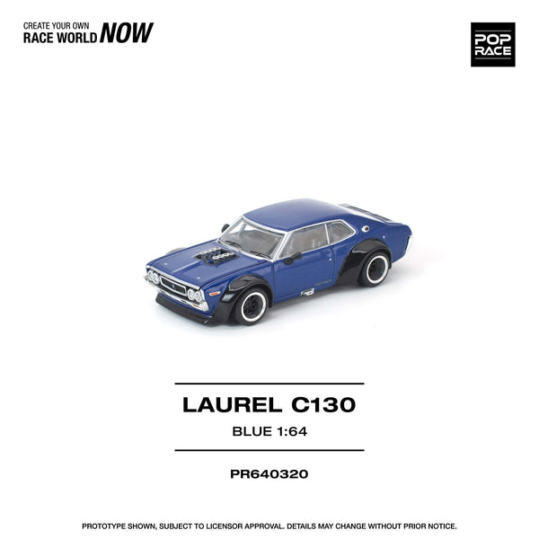 Nissan Laurel C130 Blue 1/64 Pop Race