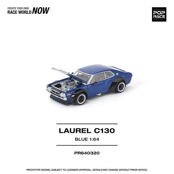 Nissan Laurel C130 Blue 1/64 Pop Race