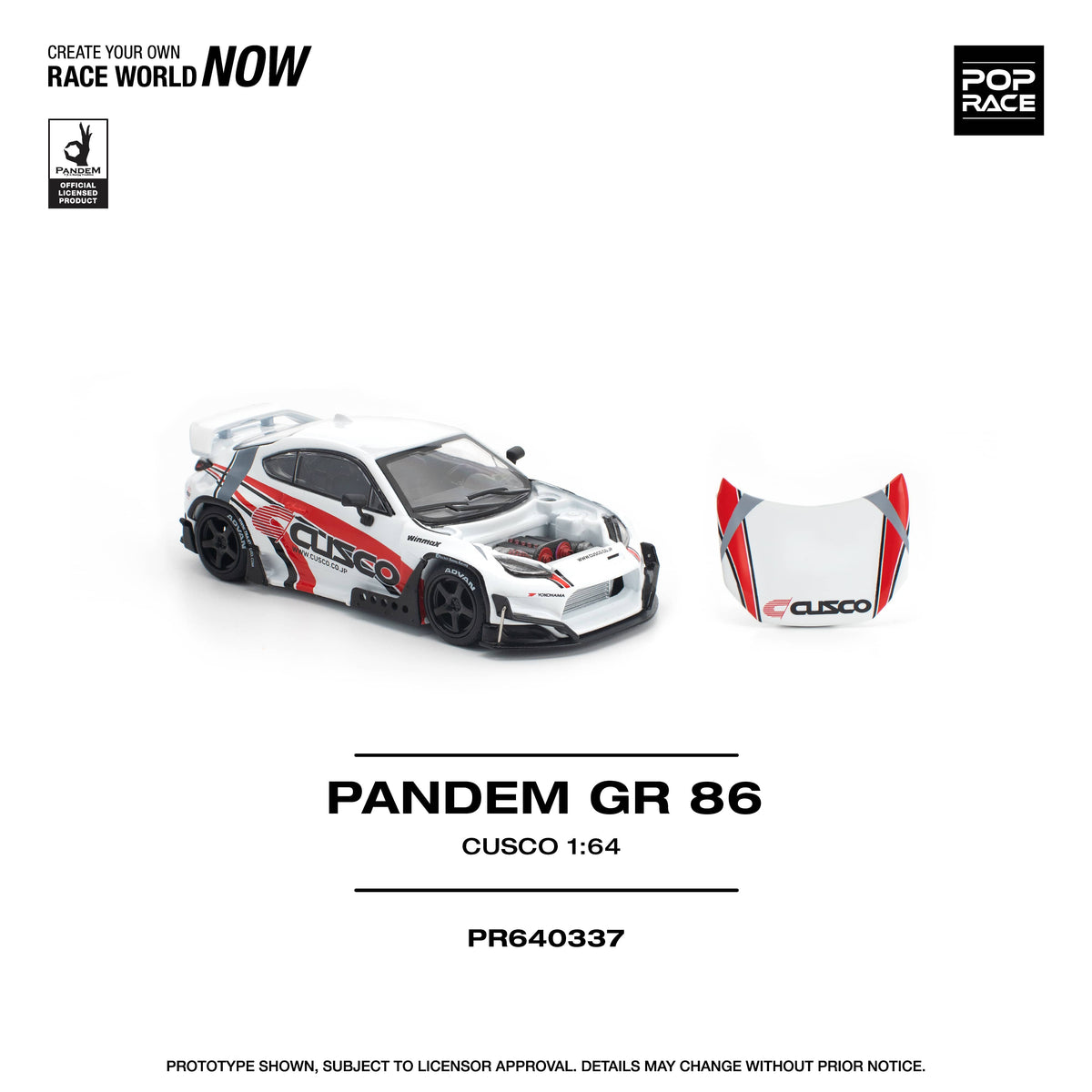 Toyota GR86 Pandem Cusco Pop Race 1/64 scale PR640337