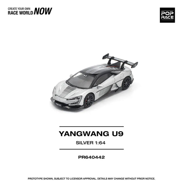 Yangwang U9 Silver Pop Race 1/64 scale