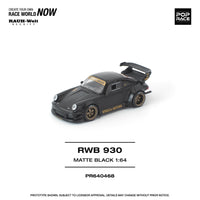 Porsche RWB 930 Matte Black Stella Artois Pop Race 1/64 scale