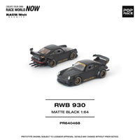 Porsche RWB 930 Matte Black Stella Artois Pop Race 1/64 scale