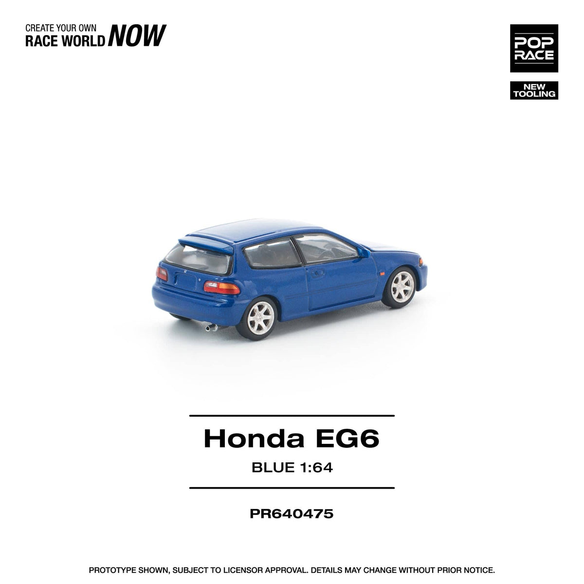 (PRE-ORDER) Honda Civic EG6 Captiva Blue Pop Race 1/64