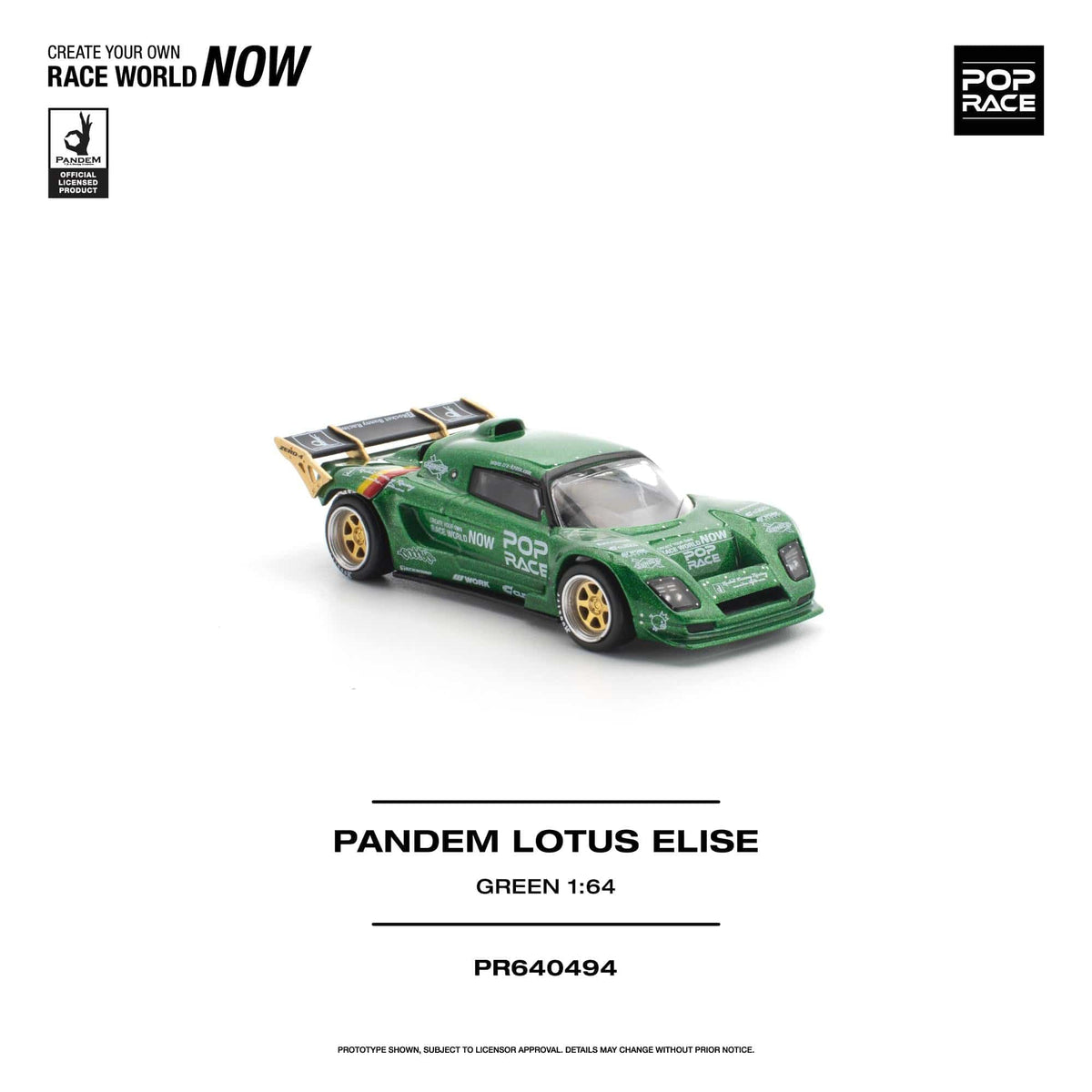 (PRE-ORDER) Lotus Pandem Elise Green Pop Race 1/64 PR640494