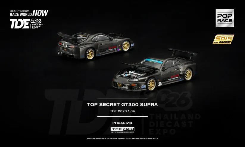 Toyota Supra GT300 Top Secret TDE 2026 Pop Race 1/64 PR640514