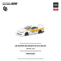 (PRE-ORDER) Nissan LB Super Silhouette S15 Silvia White Pop Race 1/64 PR640529