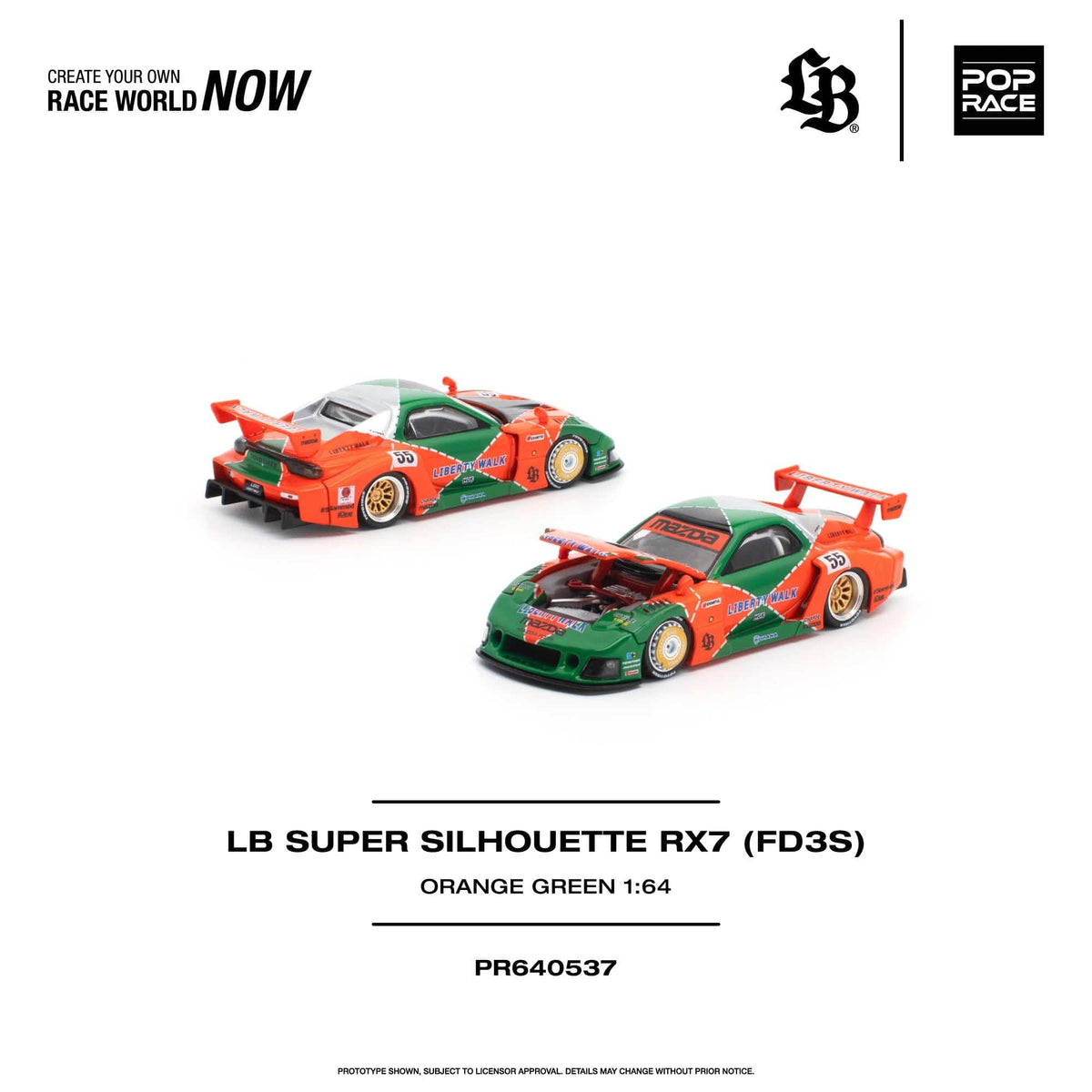 (PRE-ORDER) Mazda LB Super Silhouette RX-7 FD3S Pop Race 1/64 PR640537