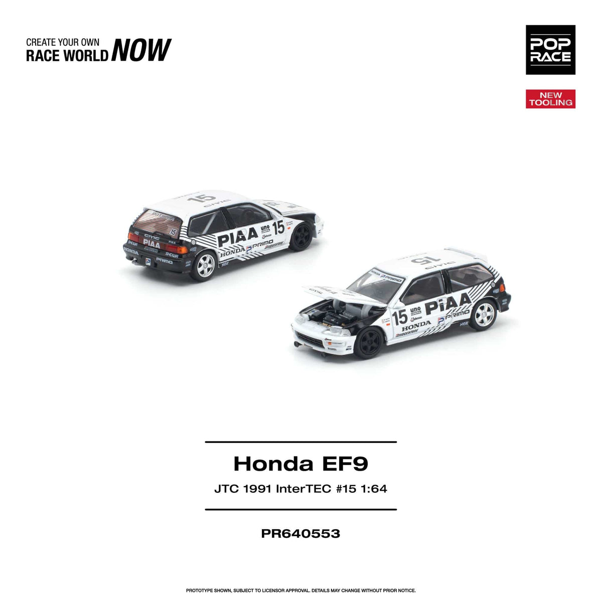 (PRE-ORDER) Honda Civic EF9 No. 15 JTC 1991 InterTEC Pop Race 1/64