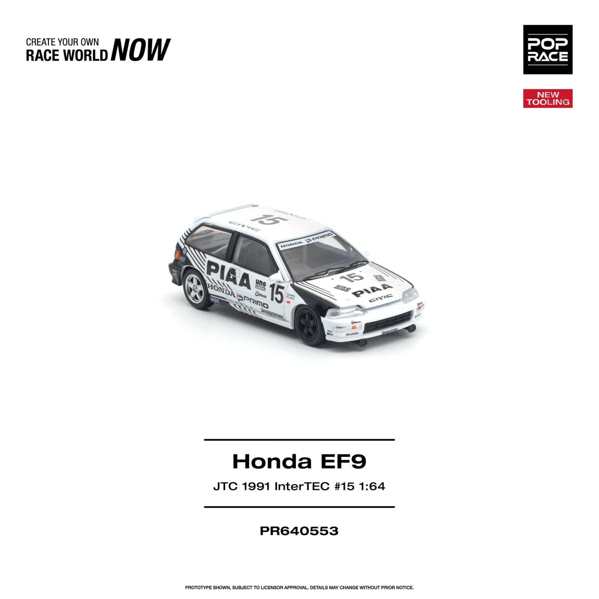 (PRE-ORDER) Honda Civic EF9 No. 15 JTC 1991 InterTEC Pop Race 1/64 PR640553