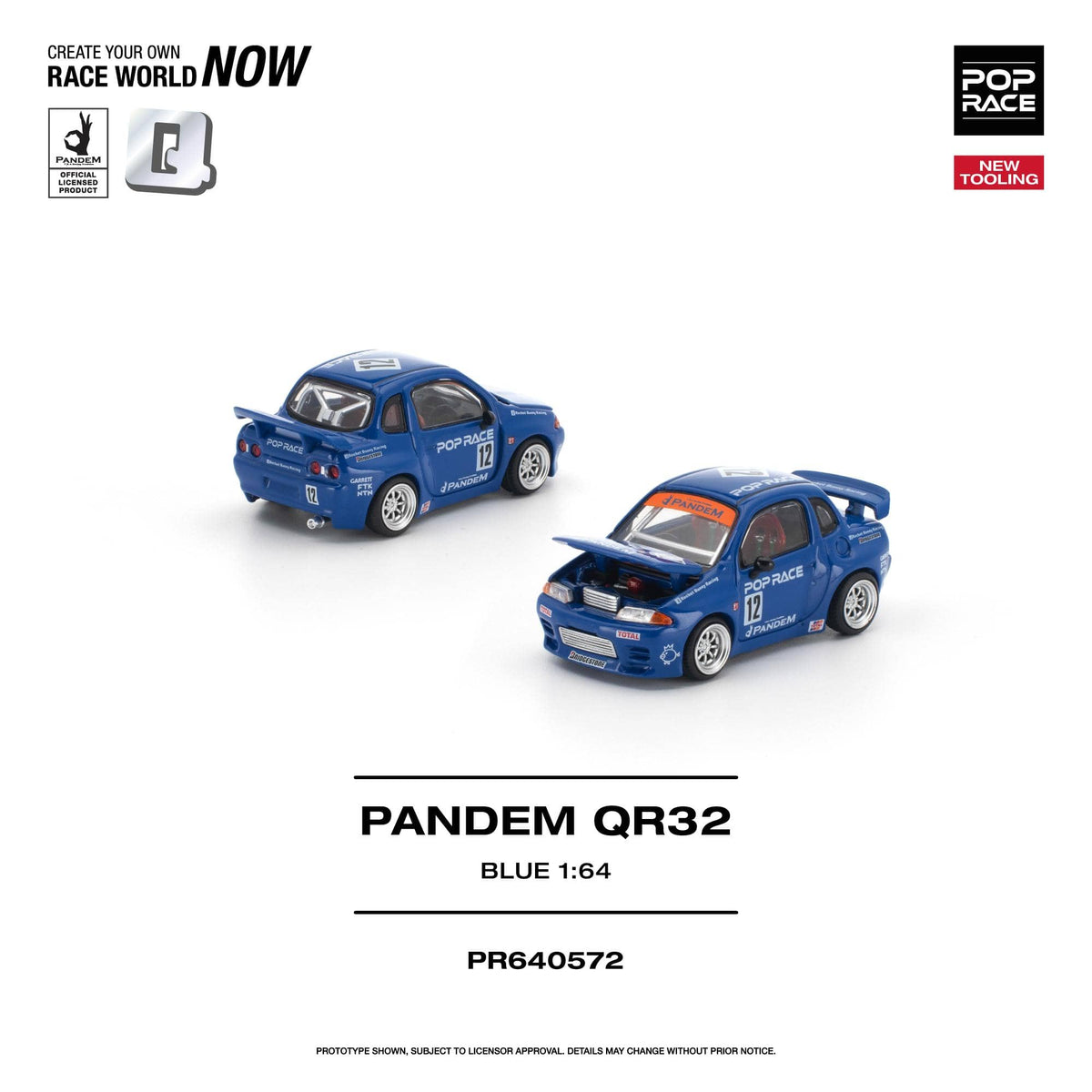 (PRE-ORDER) Nissan Pandem QR32 Blue Pop Race 1/64