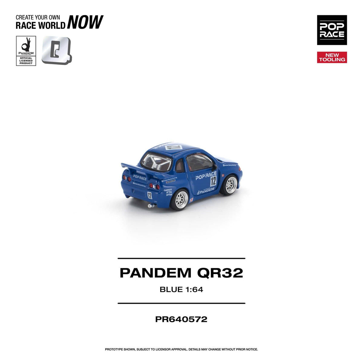 (PRE-ORDER) Nissan Pandem QR32 Blue Pop Race 1/64 PR640572