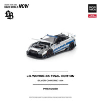 (PRE-ORDER) Nissan LB Works 35GT-R Final Edition Silver Chrome Pop Race 1/64