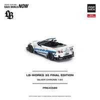 (PRE-ORDER) Nissan LB Works 35GT-R Final Edition Silver Chrome Pop Race 1/64 PR640589