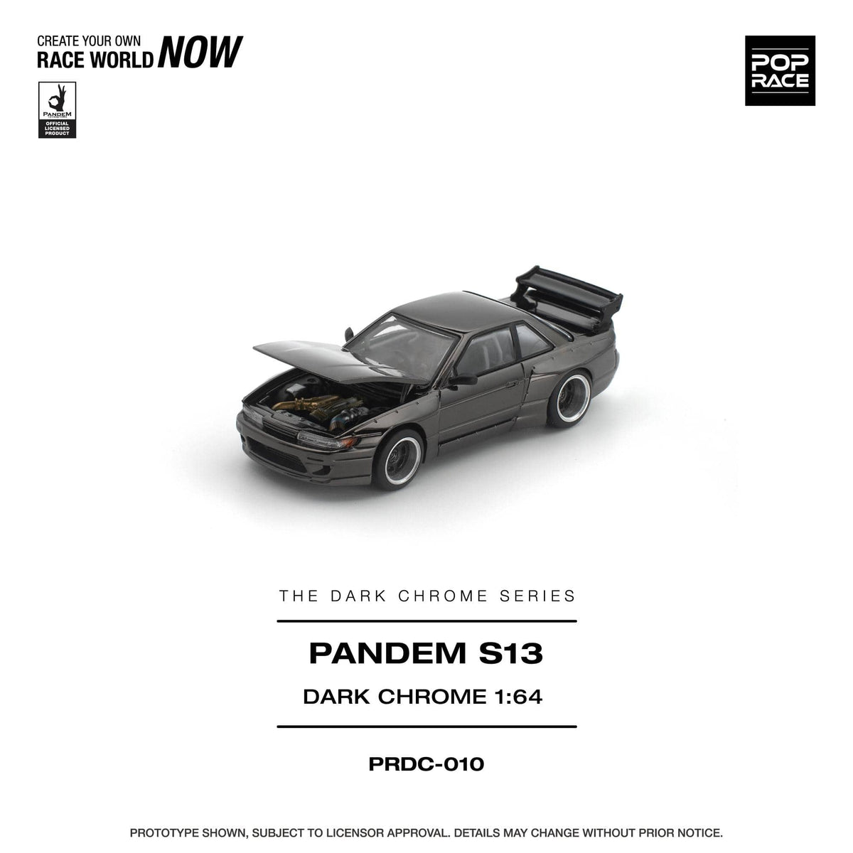 Nissan Silvia S13 Pandem Dark Chrome Pop Race 1/64