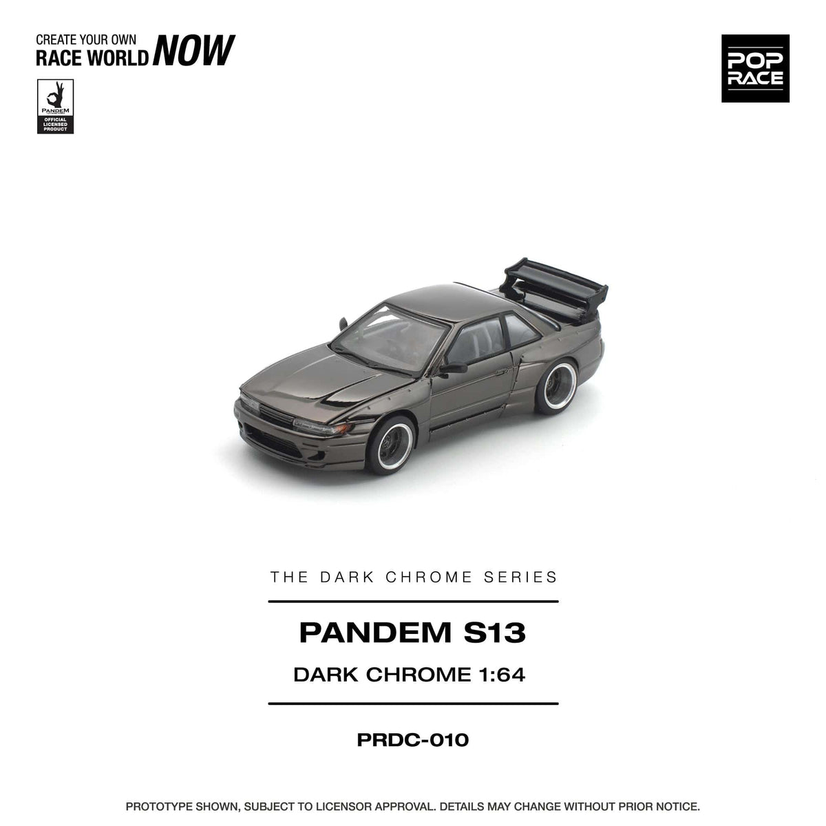 Nissan Silvia S13 Pandem Dark Chrome Pop Race 1/64
