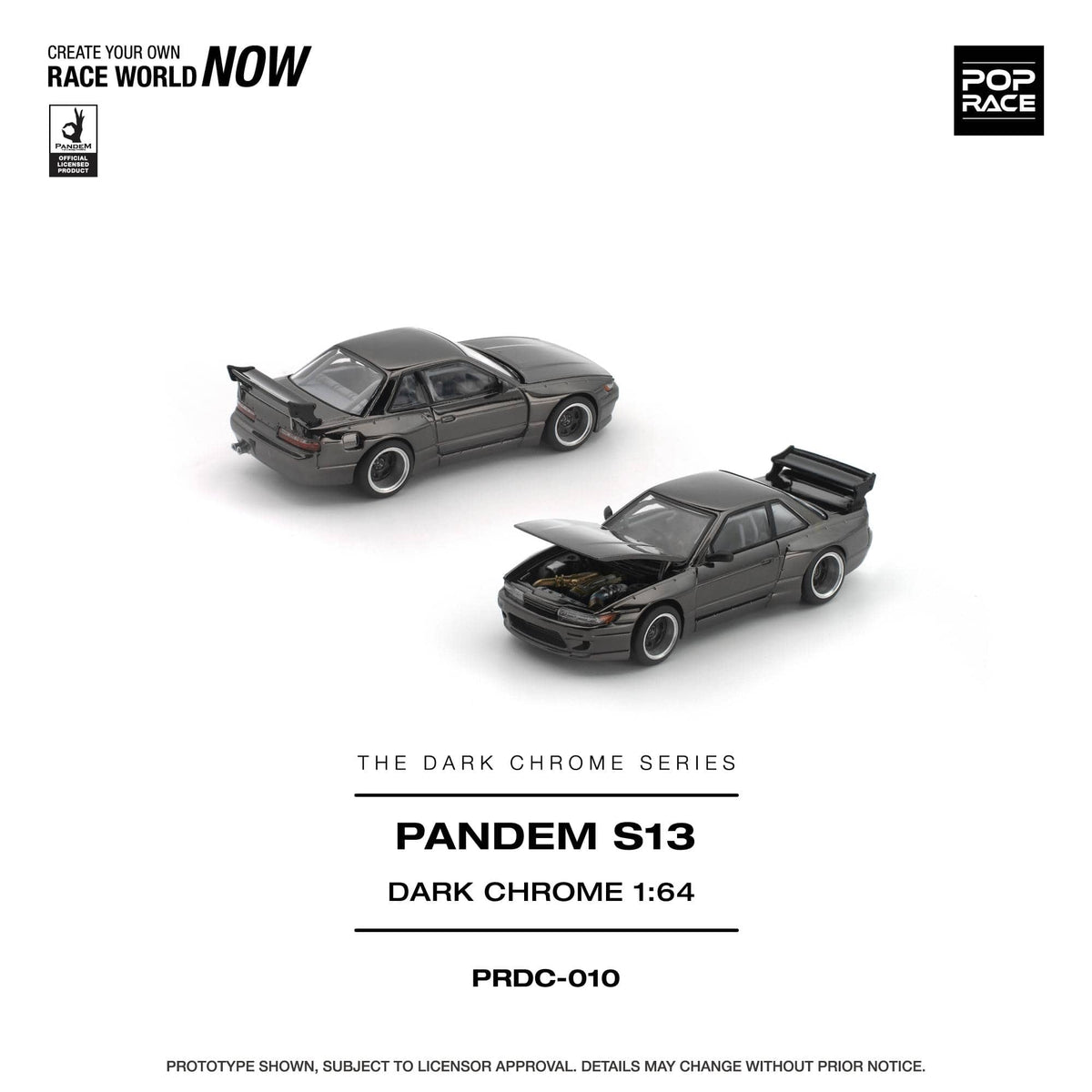 (Pre-Order) Nissan Silvia S13 Pandem Dark Chrome Pop Race 1/64