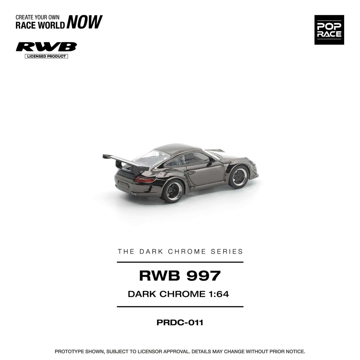 Porsche 911 997 RWB Dark Chrome Pop Race 1/64