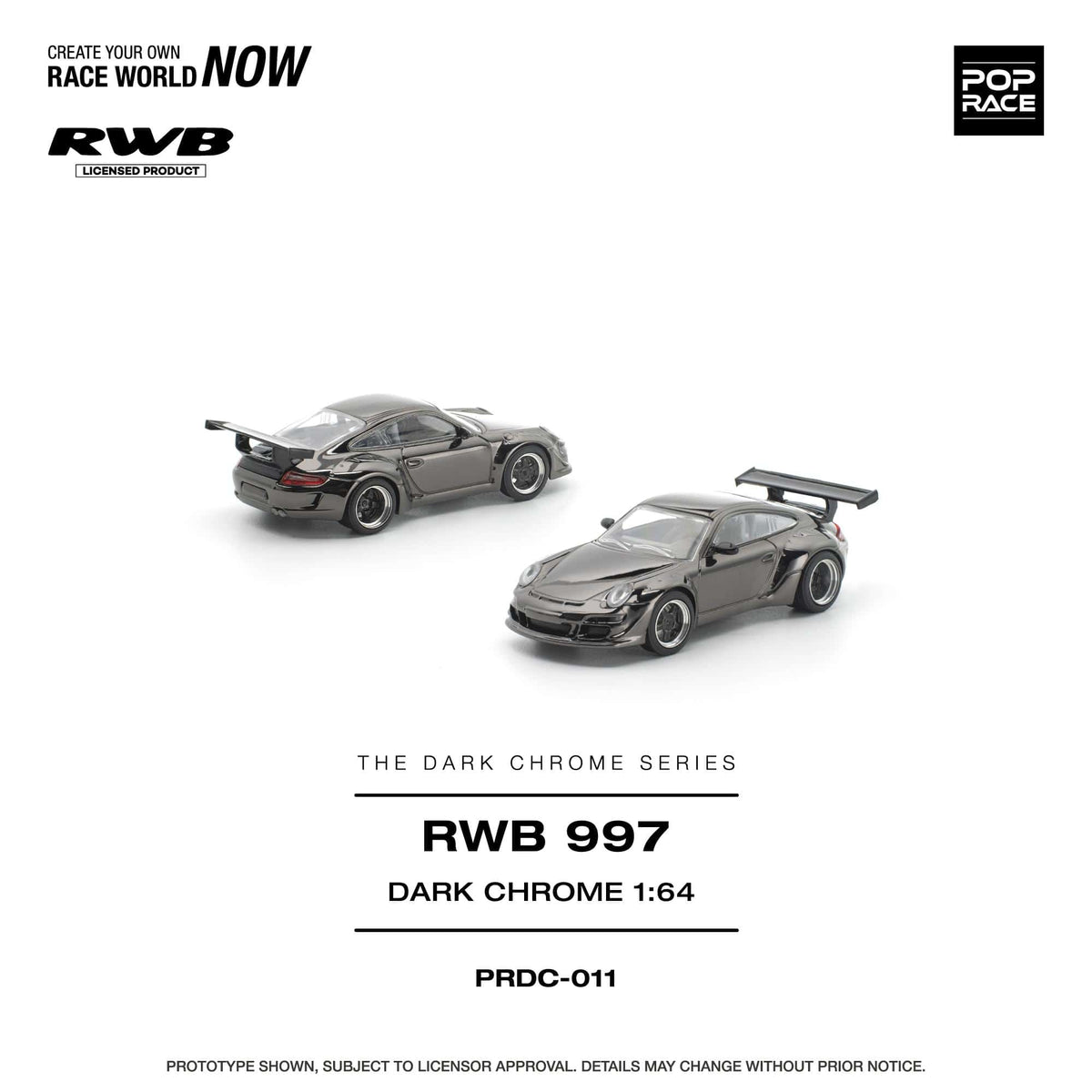 Porsche 911 997 RWB Dark Chrome Pop Race 1/64