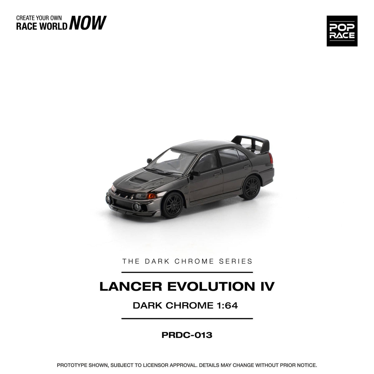 (PRE-ORDER) Mitsubishi Lancer Evolution IV Dark Chrome Pop Race 1/64 PRDC013