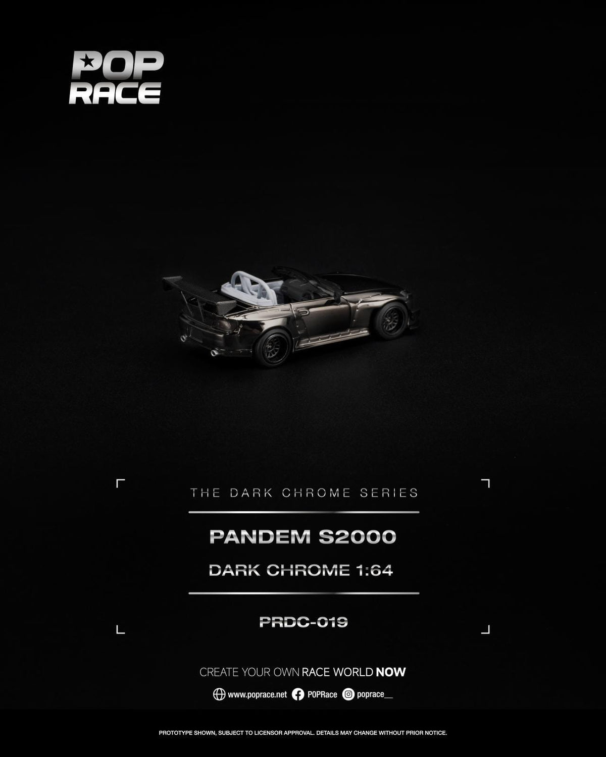 (PRE-ORDER) Honda Pandem S2000 Dark Chrome Pop Race 1/64
