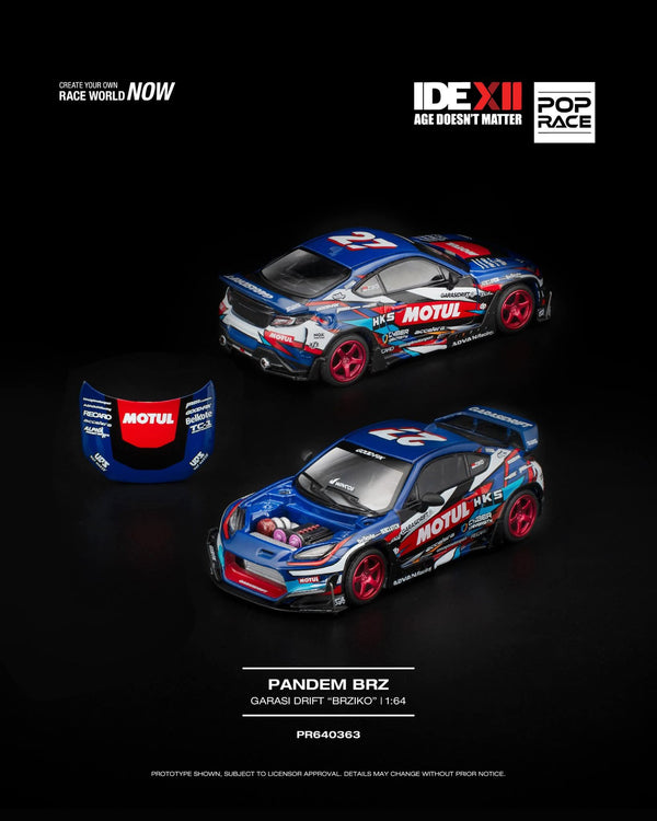 Pandem Toyota BRZ "Garasi Drift Brziko" Blue IDE Indonesia Diecast Expo Exclusive - POP RACE 1:64 Scale PR640363