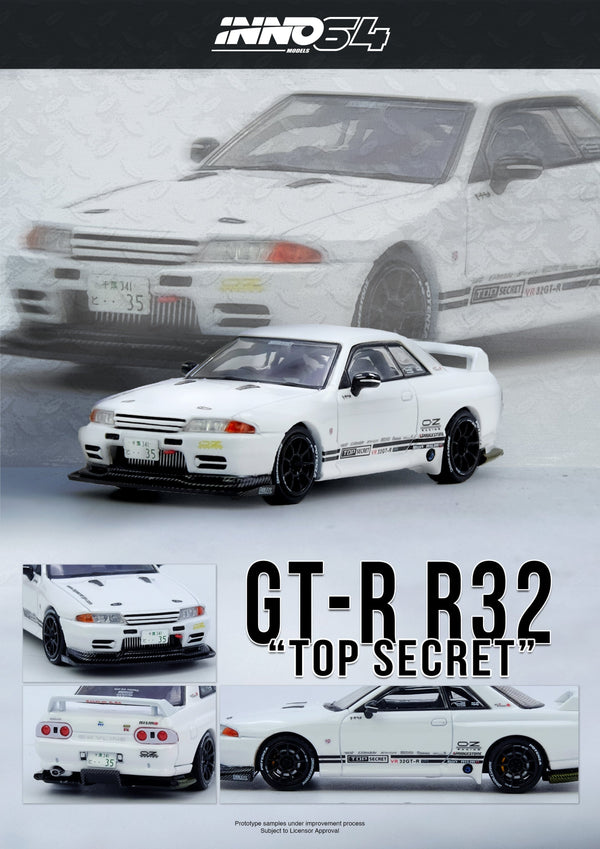 Nissan Skyline Top Secret V-R32 GT-R White Inno64 1/64 scale