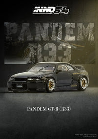 Nissan Skyline GT-R BNR33 Pandem Black Inno64 1/64 scale