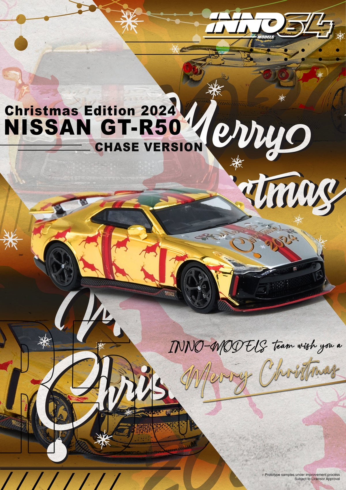 Chase Nissan GT-R50 Christmas Limited edition Inno64 1/64 scale