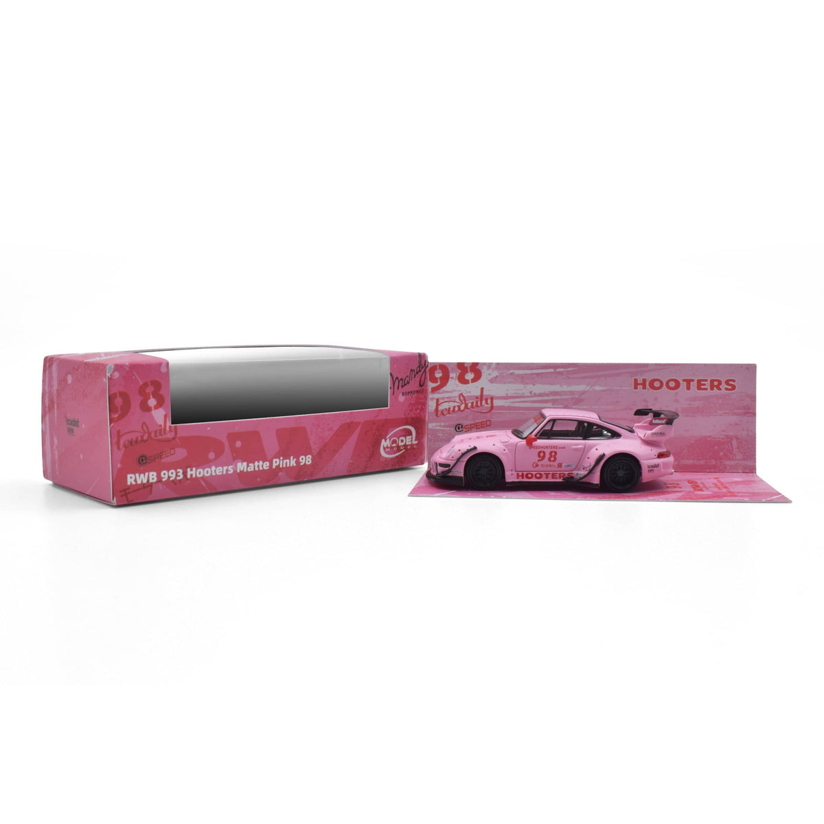 Porsche 911 993 RWB Hooters Matte Pink ModelModel 1:64