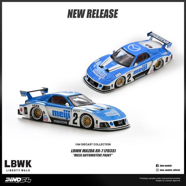 (PRE-ORDER) Mazda RX7 FD3S LB Super Silhouette Meiji Inno64 1/64 scale