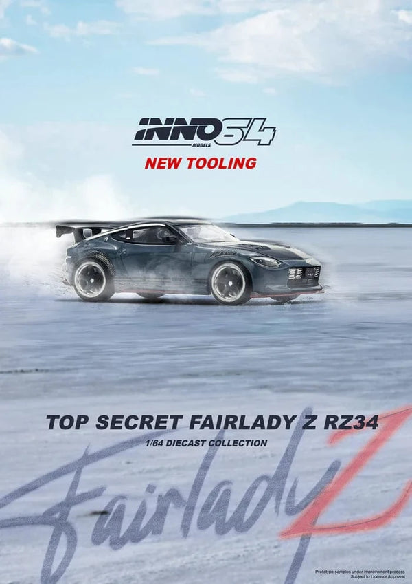 Top Secret Fairlady Z RX34 Stealth Gray Inno64 1/64 scale