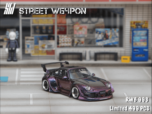 Porsche 911 RWB 993 Chameleon Low Wing Limited Edition Street Warrior 1/64