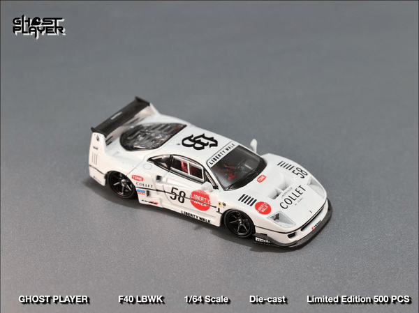 Ferrari F40 LB Works #58 White Limited Edition Ghost Player 1/64