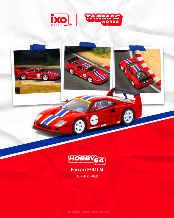 Ferrari F40 LM Le Mans Red Tarmac Works 1/64