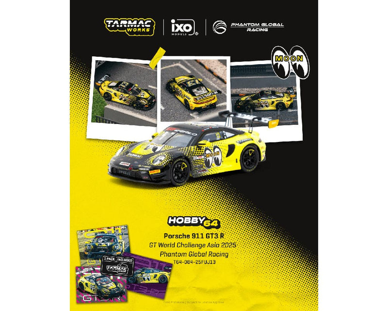 (pre-order) Porsche 911 GT3 R GT World Challenge Asia 2025 Phantom Global Racing Sun Jingzu Adderly Fong With Trading Card Pack Hobby64 Tarmac Works T64-084-25FUJ13