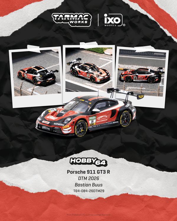 (PRE-ORDER) Porsche 911 GT3 R DTM 2026 Bastian Buus Tarmac Works 1/64 T64-084-26DTM29