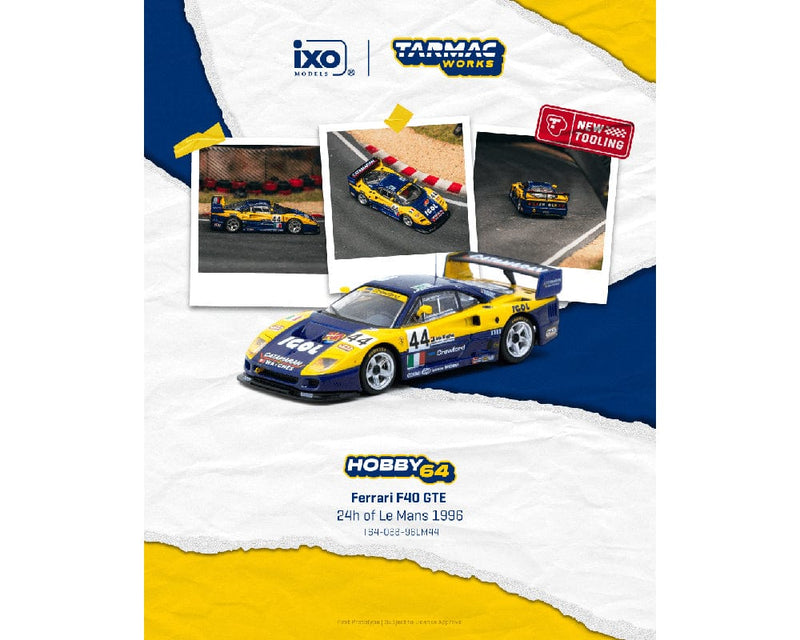 Ferrari F40 GTE 24h of Le Mans 1996 Luciano Della Noce Anders Olofsson Carl Rosenblad Hobby64 Tarmac Wortks T64-088-96LM44