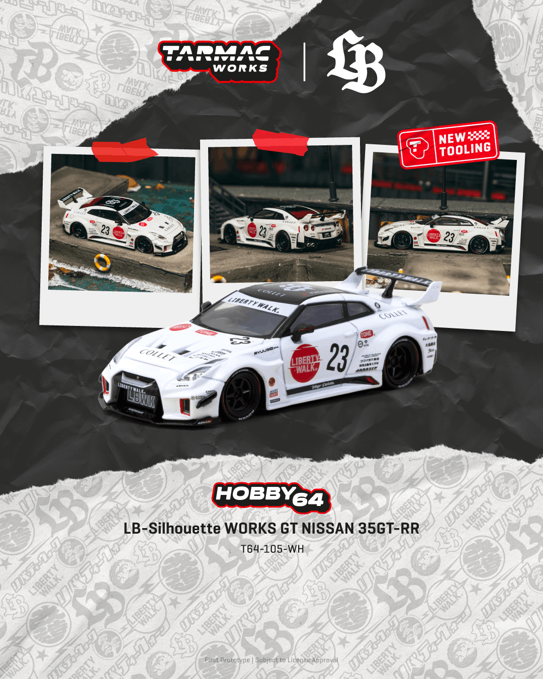  Nissan Skyline GT-R R35 LB-Silhouette WORKS GT NISSAN 35GT-RR  White Tarmac Works