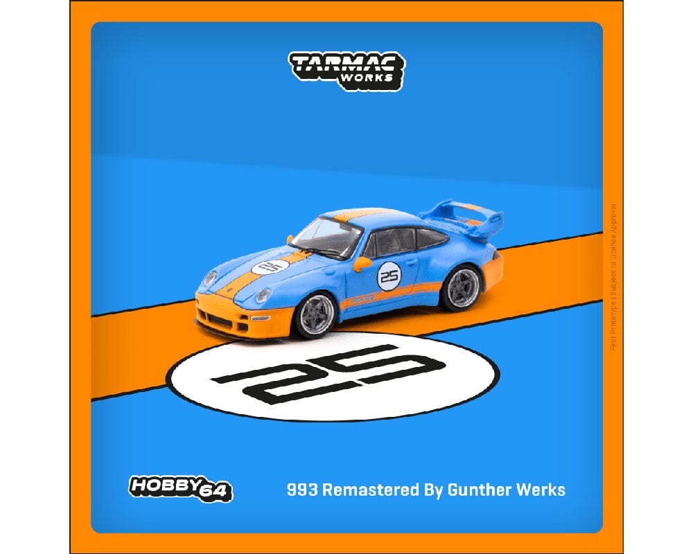 Porsche 993 Remastered By Gunther Werks Blue Orange Tarmac Works 1/64 scale  T64-TL054-BO