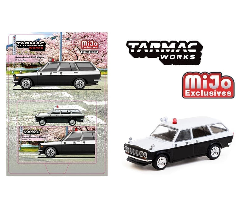Datsun Bluebird 510 Wagon Police Car Tarmac Works 1/64 scale T64G-026-PC