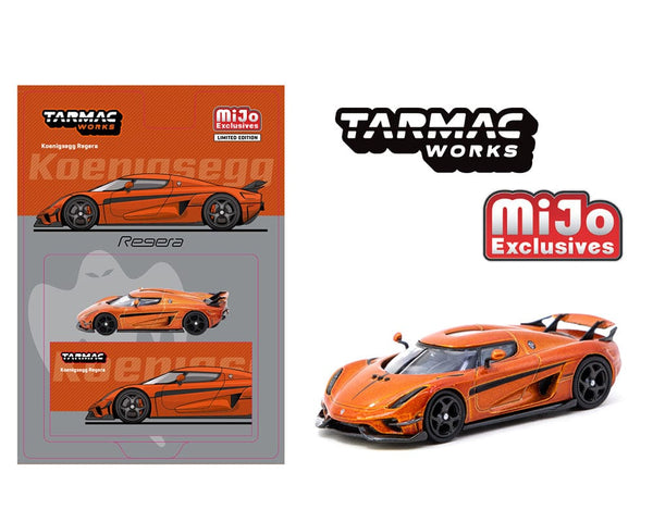 Koenigsegg Regera Orange Metallic Black Stripes Tarmac Works 1:64