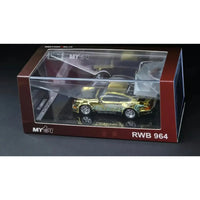 Porsche 911 964 RWB Silver Fenix Gold Chrome with 1/64 magnetic air-cooled engine Motorhelix TMCS 2026 Limited Edition