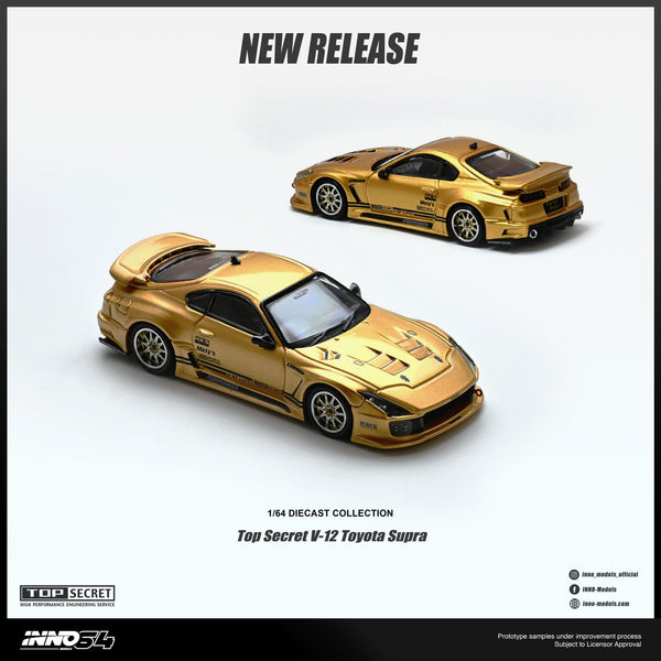 Toyota Supra V12 Top Secret Gold Inno64 1/64 scale