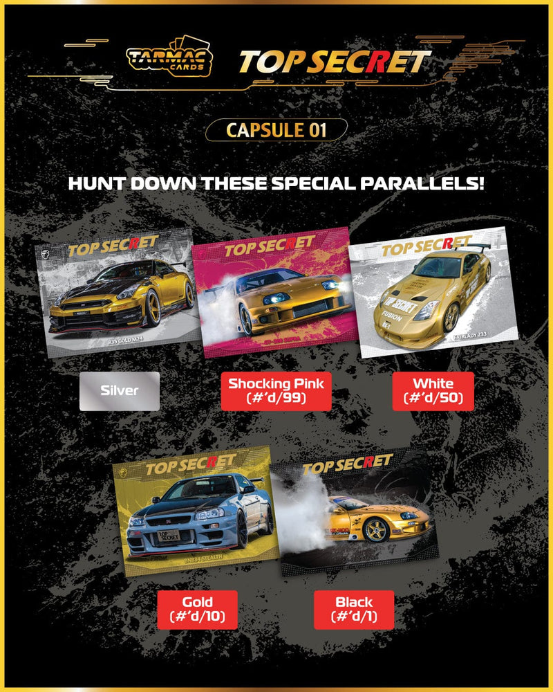 Tarmac Cards Top Secret Capsule 01 - BOX with 5 packs TC-TSE-01