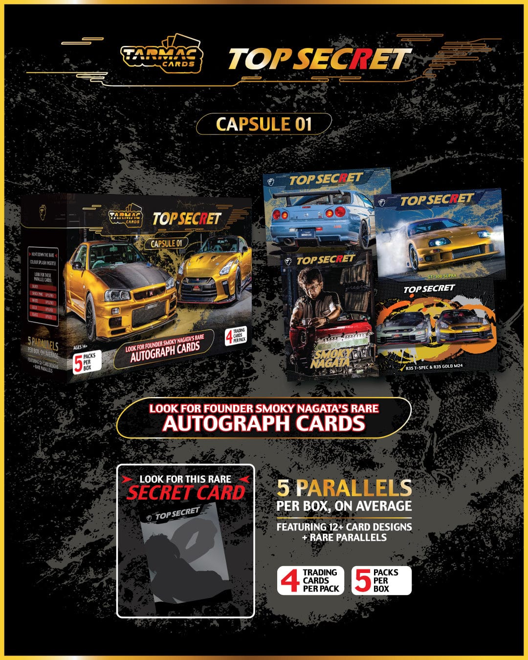 (pre-order) Tarmac Cards Top Secret Capsule 01 - Individual Pack with 4 cards