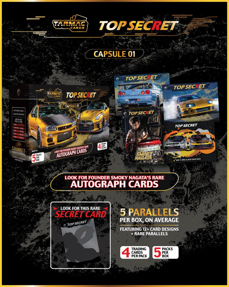 Tarmac Cards Top Secret Capsule 01 - BOX with 5 packs TC-TSE-01
