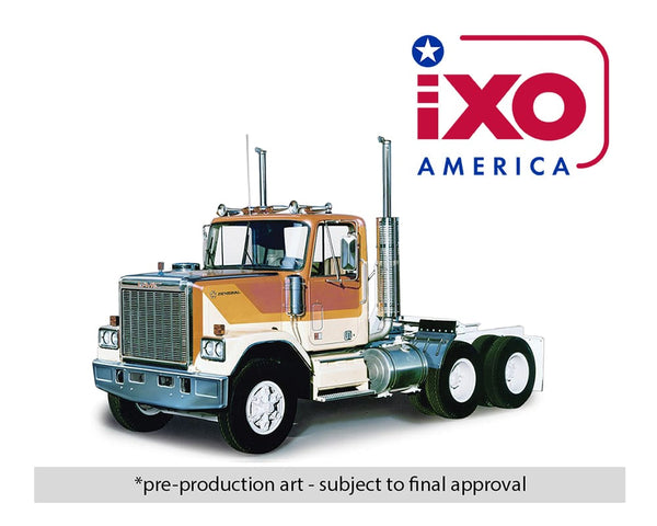 1980 GMC General Semi Truck Orange and IXO 1/64 | Hanz Driven U64TR013