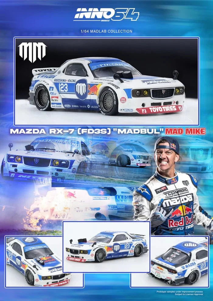  Mazda RX7 FD3S Pandem Rocket Bunny MADBUL MADLAB COLLECTION 001 Inno64 1/64 scale 