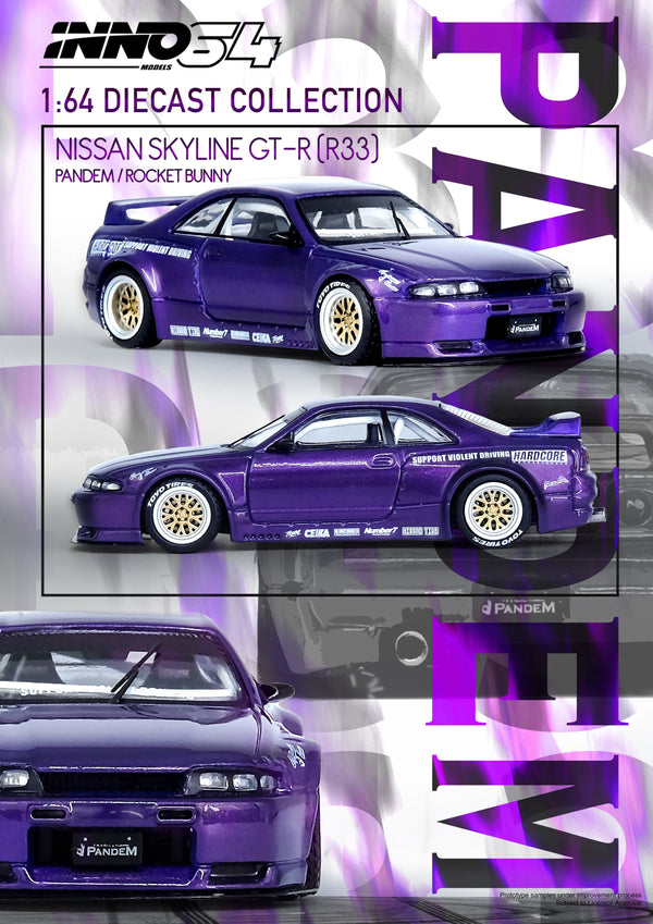 NISSAN SKYLINE GT-R R33 Pandem Rocket Bunny Purple Special Edition Inno64