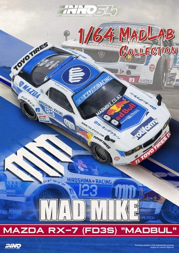  Mazda RX7 FD3S Pandem Rocket Bunny MADBUL MADLAB COLLECTION 001 Inno64 1/64 scale 